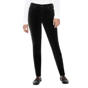 Buy black Well Worn Women&#39;s Pants High-Rise Luxe Velvet Tapered Leg New