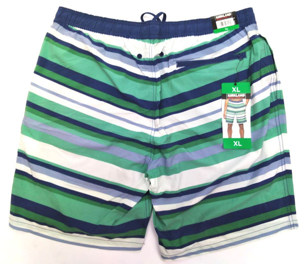 Men's Swimwear Stretch Short Kirkland Signature Comfort Pocket Regular Stripped