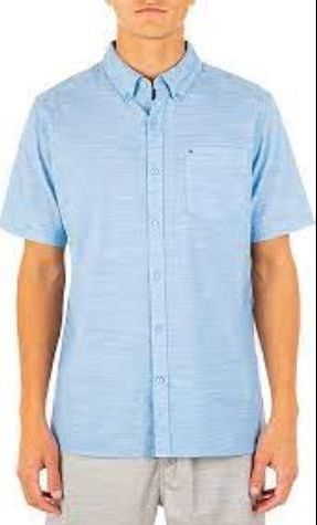 Hurley Men's Button Shirt Casual Short Sleeve Regular Fit 100% Cotton Woven New