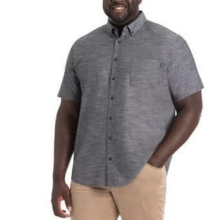 Buy gray Hurley Men's Button Shirt Casual Short Sleeve Regular Fit 100% Cotton Woven New