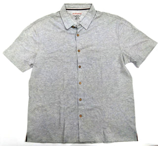 Weatherproof Vintage Men's Short Sleeve Shirt Button Up Heather Grey Size XLarge