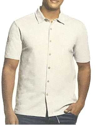 Weatherproof Vintage Men's Short Sleeve Shirt Button Up Heather Grey Size XLarge