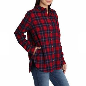 Buy red-blue Jachs Girlfriend Women's Plaid Shirt Lightweight Cozy Super Soft Flannel New