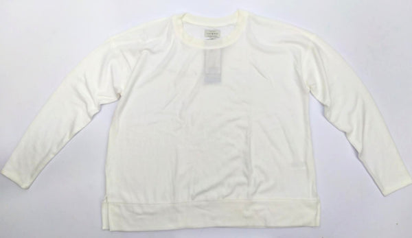 Lucky Brand Women's Jersey Shirt Cozy Ultra Soft Long Sleeve Marshmallow Size L