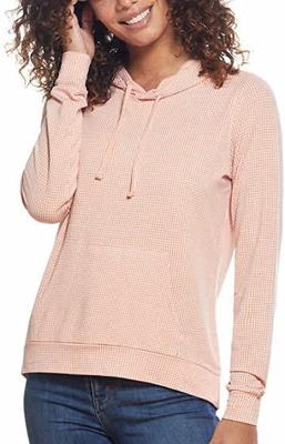 Buy dusty-pink Weatherproof Vintage Women&#39;s Hoodie Shirt Regular Gingham Long Sleeve New