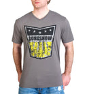 Gongshow Men's T-Shirt Puck Crest V-Neck Short Sleeved Grey Size X-Large