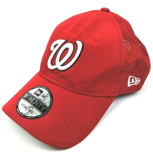 Washington Nationals New Era Hat Perforated Pivot 9TWENTY Adjustable Red OSFA