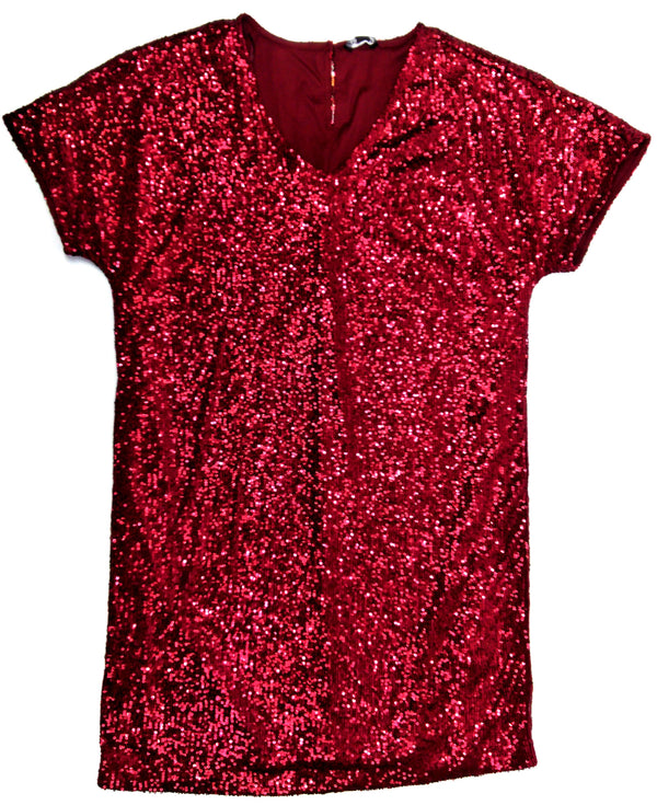 Hilary Radley Women's Party Dress Cocktail Sequin Casual Dress Wine Red Medium