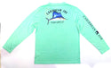 Caribbean Joe Men's Shirt Light Green Long Sleeve Swordfish Logo Graphic Size M