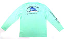 Caribbean Joe Men's Shirt Light Green Long Sleeve Swordfish Logo Graphic Size M