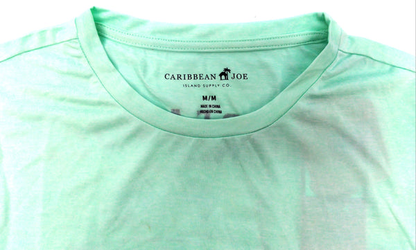 Caribbean Joe Men's Shirt Light Green Long Sleeve Swordfish Logo Graphic Size M