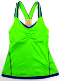 Saucony Women's Top Tank Ruched LX Singlets Technical Acid Green Cobalt XS