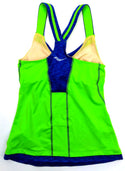 Saucony Women's Top Tank Ruched LX Singlets Technical Acid Green Cobalt XS