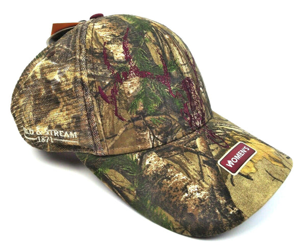 Field & Stream Ox Blood Women's Camo Hat Mesh Back Realtree Adjustable Fit OSFA