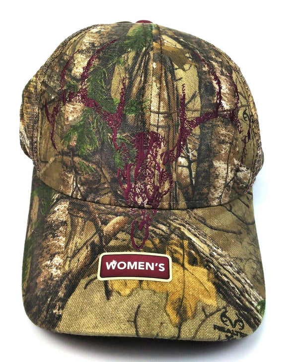 Field & Stream Ox Blood Women's Camo Hat Mesh Back Realtree Adjustable Fit OSFA