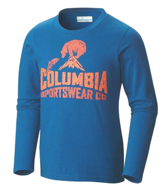 Columbia Youth's Top Baselayer CSC Bear N' Fish Long Sleeve Round Neck Blue S