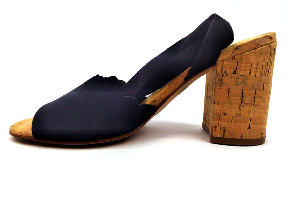 Marc Fisher Women's Ankle Strap Sandals Piya Suede Open Toe Casual Black Sz 8.5