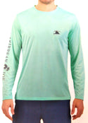Caribbean Joe Men's Shirt Light Green Long Sleeve Swordfish Logo Graphic Size M