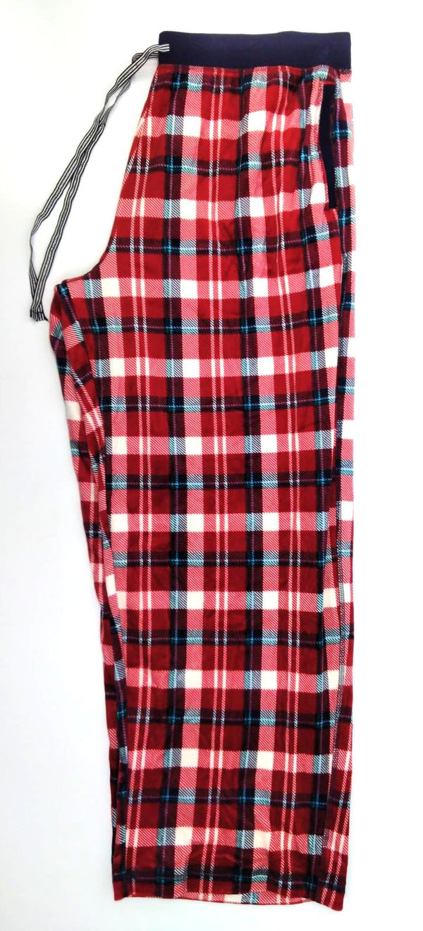 Nautica Women's Pajama Sleepwear Fleece Set Plaid Red White 2 Piece Size XXL