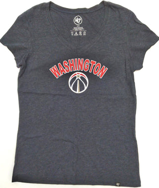 Washington Wizards Women's Tee T-Shirt V-neck '47 Short Sleeve Fall Navy Medium