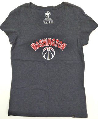 Washington Wizards Women's Tee T-Shirt V-neck '47 Short Sleeve Fall Navy Medium