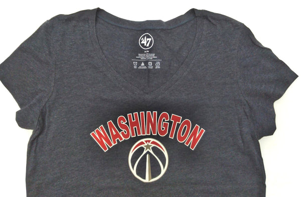 Washington Wizards Women's Tee T-Shirt V-neck '47 Short Sleeve Fall Navy Medium