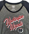 Washington Wizards Women's T-Shirt Raglan Baseball 3/4 Sleeve Slate Gray Large