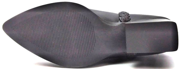 Dolce Vita Ladies' Ankle Boots Casual Western Pull-On Vegan Braided Detail Black