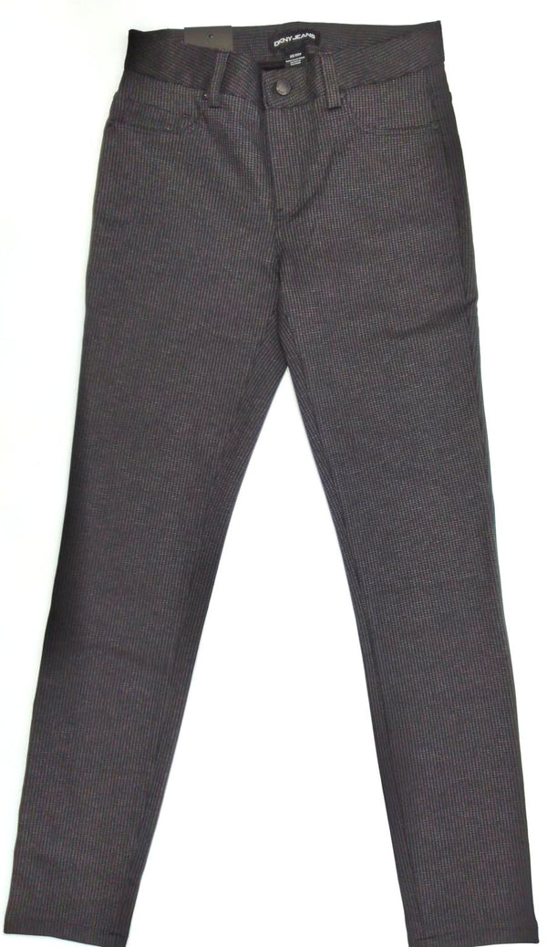 DKNY Women's Ponte Pants Regular Slim Leg Grey Houndstooth Size X-Small New