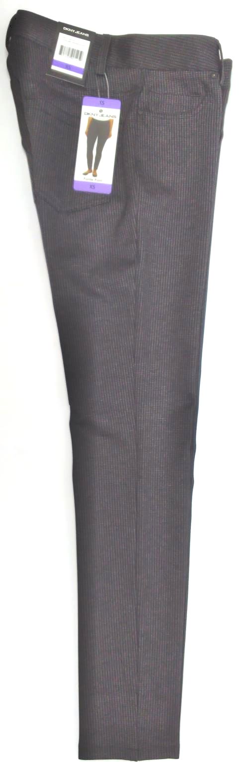 DKNY Women's Ponte Pants Regular Slim Leg Grey Houndstooth Size X-Small New