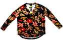 Well Worn Women's Top V-Neck Relaxed Long Sleeve Tee Black Floral Size S New