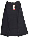 Women's Skirt A-line Midi Skirt Banded Waist Zippered Knee Length Black Size 8