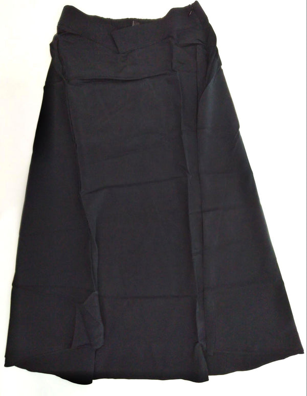 Women's Skirt A-line Midi Skirt Banded Waist Zippered Knee Length Black Size 8
