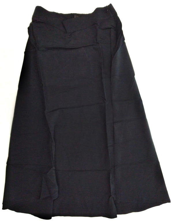 Women's Skirt A-line Midi Skirt Banded Waist Zippered Knee Length Black Size 8