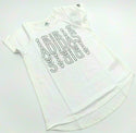 Adidas Girls' T-Shirt Raglan Graphic Short Sleeve Crew Neck Top White Large New