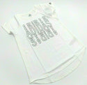 Adidas Girls' T-Shirt Raglan Graphic Short Sleeve Crew Neck Top White Large New