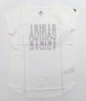 Lot of 30 Adidas Girl's T-Shirt Graphic Short Sleeve Tee White Medium 10/12 New