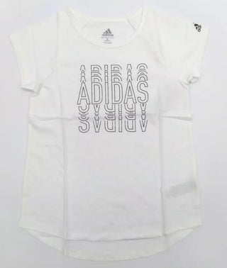 Lot of 30 Adidas Girl's T-Shirt Graphic Short Sleeve Tee White Medium 10/12 New