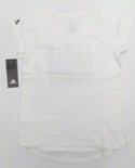 Lot of 30 Adidas Girl's T-Shirt Graphic Short Sleeve Tee White Medium 10/12 New