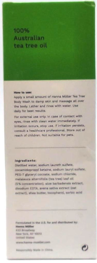 Hanna Muller Natural Tea Tree Body Wash with Australian Tea Tree Oil 10.14 Fl oz