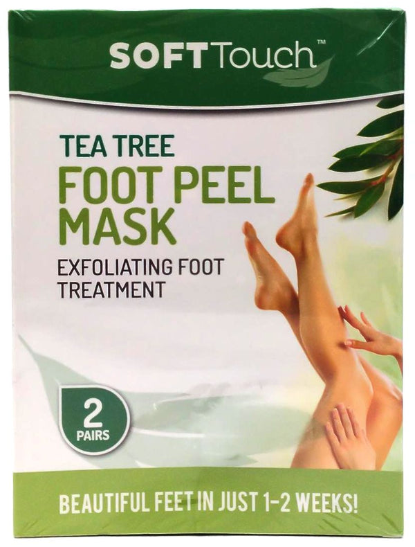 SoftTouch Callus Remover Foot Peel Mask Treatment Tea Tree Exfoliating 2 Pairs