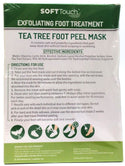 SoftTouch Callus Remover Foot Peel Mask Treatment Tea Tree Exfoliating 2 Pairs