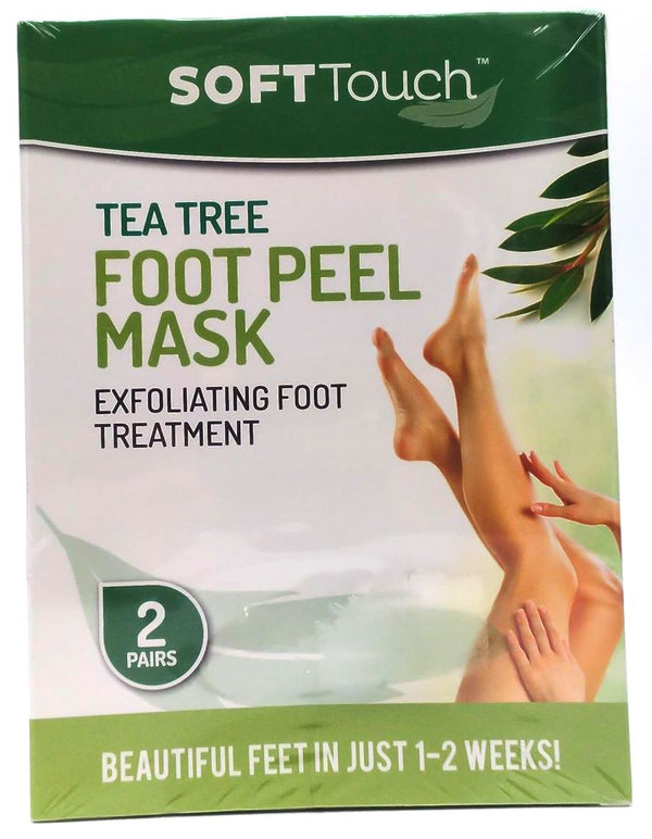 SoftTouch Callus Remover Foot Peel Mask Treatment Tea Tree Exfoliating 2 Pairs