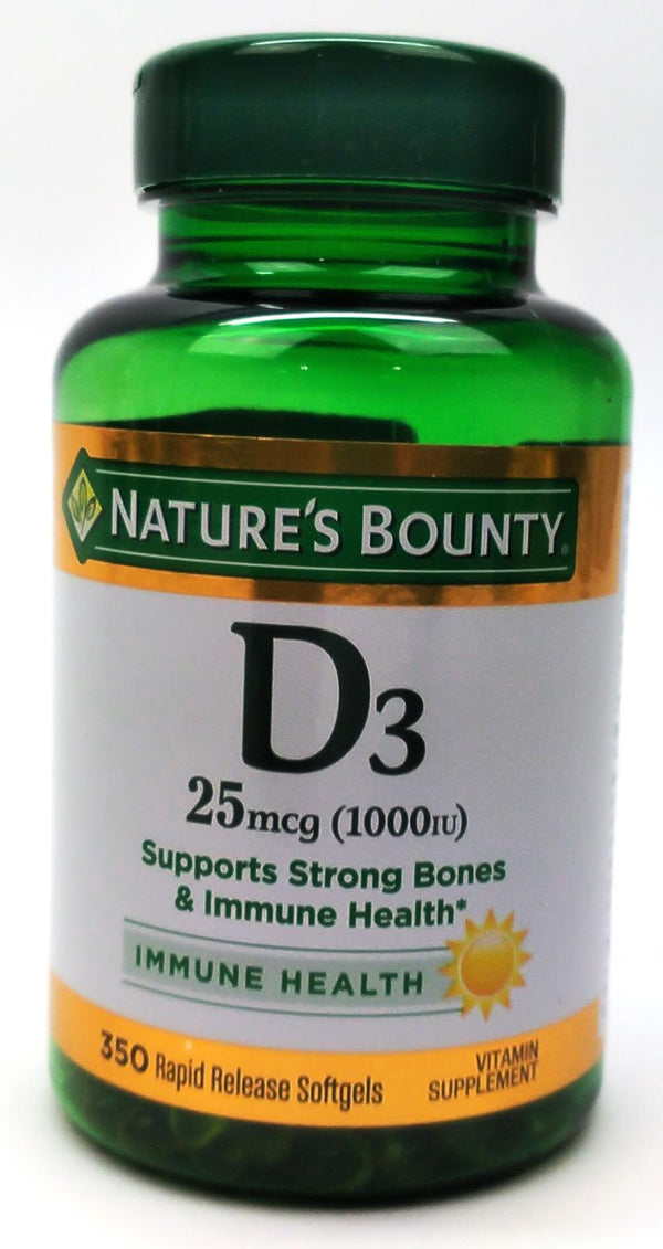 Nature's Bounty Vitamin D3 Immune Health 25 mcg Rapid Release Softgels 350 Count