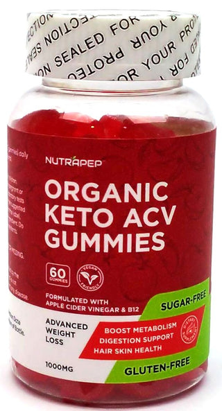 Nutrapep Dietary Supplements 1000mg Weight Loss Organnic KETO ACV Gummies 60 Ct