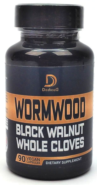 DedicaD Dietary Supplement Wormwood Black Walnut Whole Cloves Vegan 90 Capsules