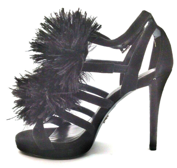 Michael Kors Kid's Fara Sandals High Heels Suede Shoes Black Suede Size 5.5M