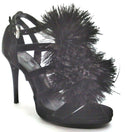 Michael Kors Kid's Fara Sandals High Heels Suede Shoes Black Suede Size 5.5M
