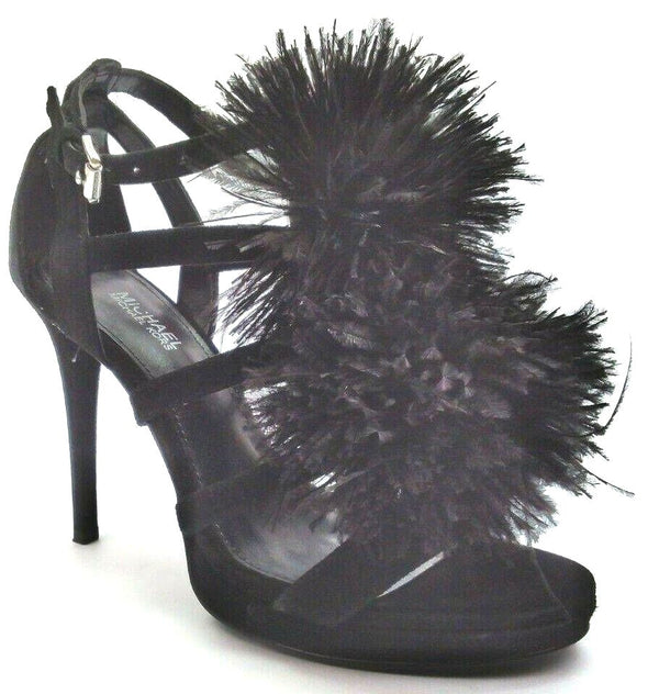 Michael Kors Kid's Fara Sandals High Heels Suede Shoes Black Suede Size 5.5M