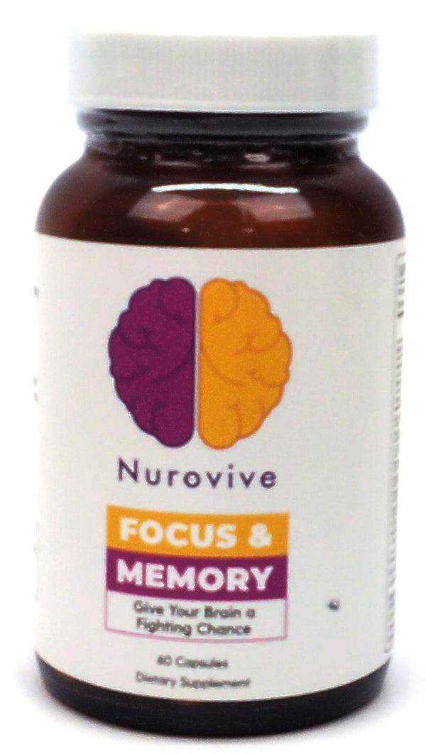 Focus & Memory Brain Health Supplement Clinically-Tested Formula -60 Capsules